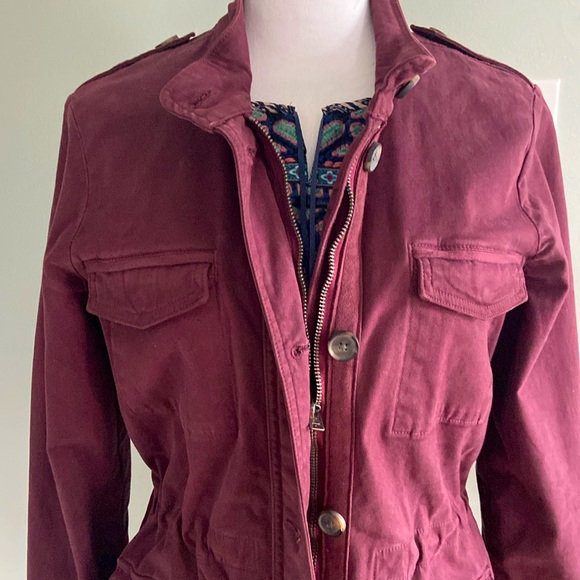 Lucky Brand Utility Style Jacket | Like New | Deep Burgundy Size Small - Picture 5 of 8